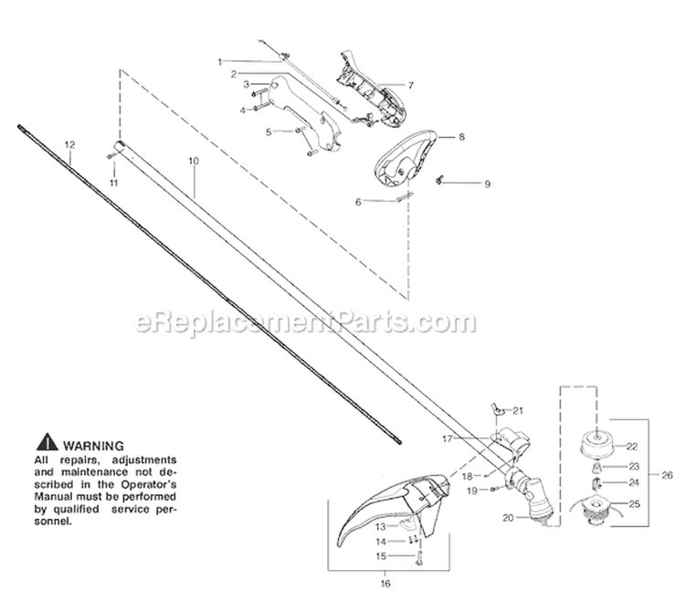 Page B Diagram and Parts List for XT700  Weed Eater Trimmer